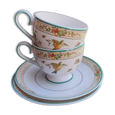 4 tasses à thé Villeroy et Boch Golden Birds