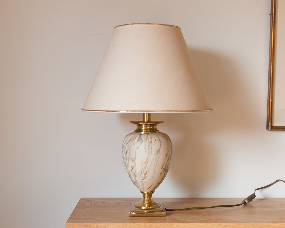 Marble and gold lamp