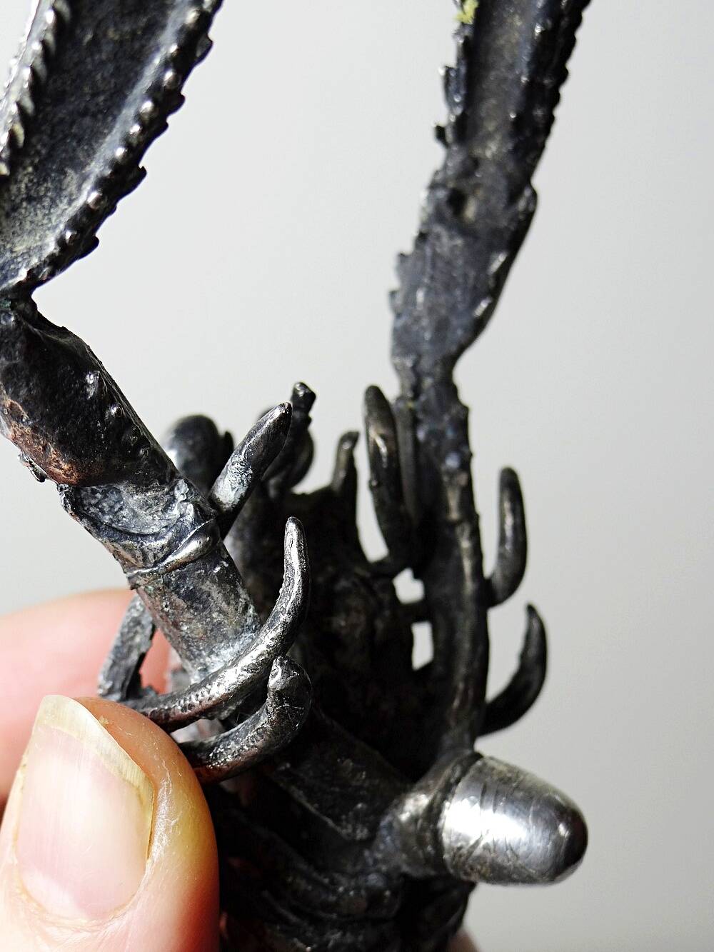 Crayfish/lobster handle, silver-plated metal, 1950s-1970s