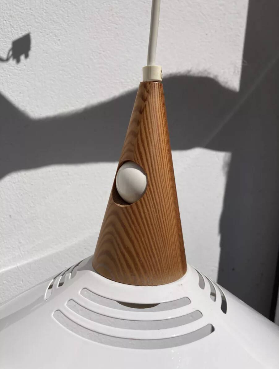 Scandinavian white metal pendant light