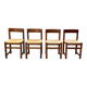 Set of 4 elm straw chairs from the 50s
