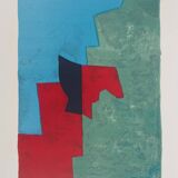 Serge Poliakoff: Red, green and blue composition, original lithograph
