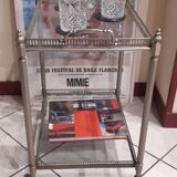 Silver-plated brass serving trolley