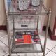 Silver-plated brass serving trolley