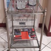 Desserte roulante en laiton argenté