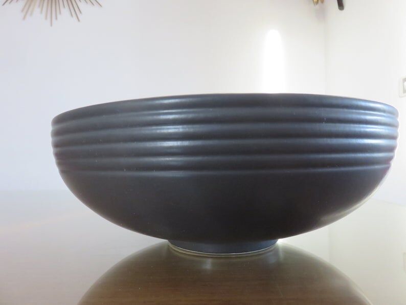 St Clement's matte black ceramic vase from the 1960s