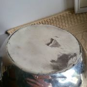 Silver-plated metal planter pot