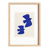 Painting "birds" after Matisse in majorelle blue.