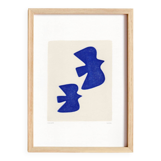 Painting "birds" after Matisse in majorelle blue.