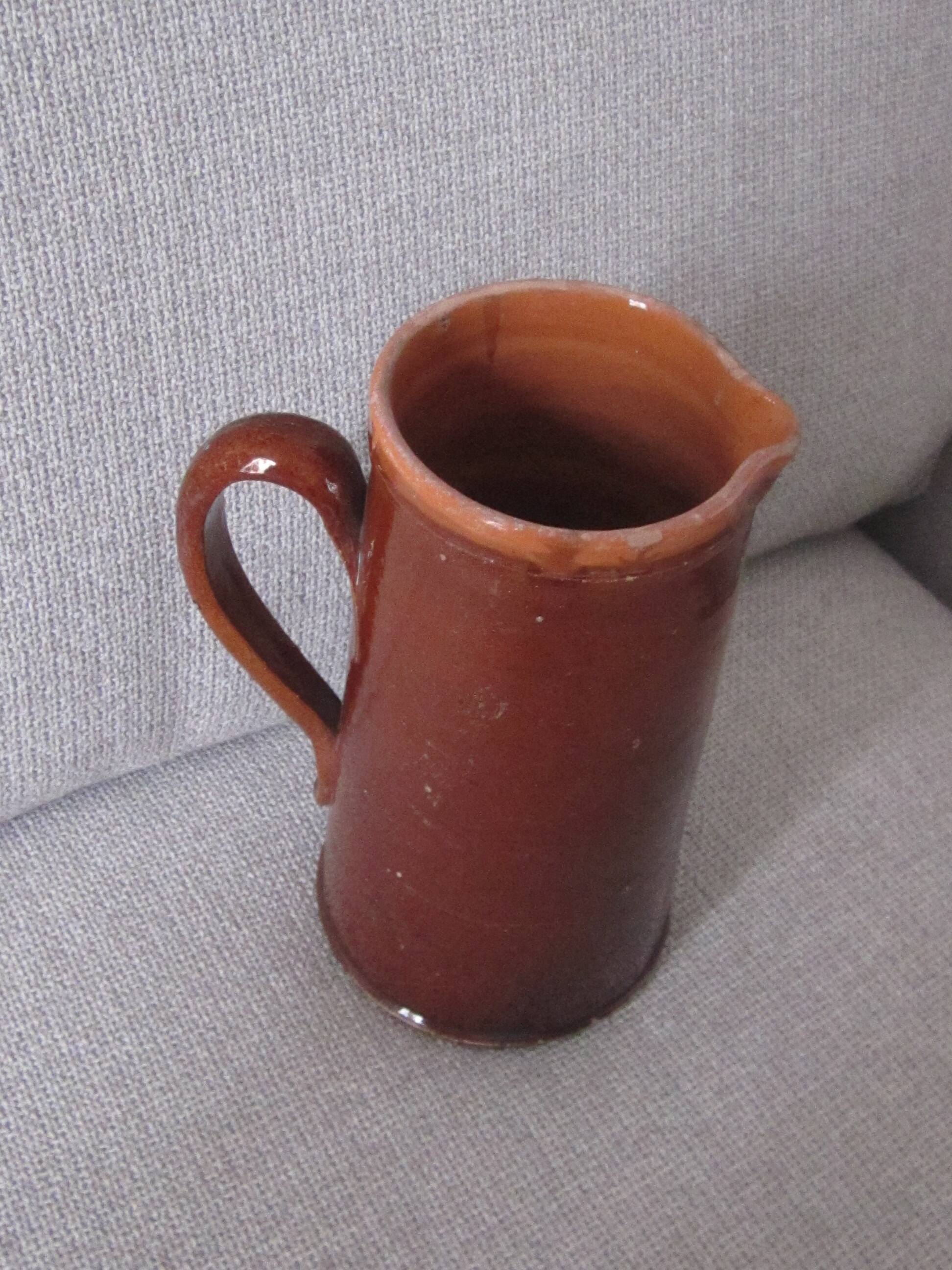 Glazed earthenware jug late 19th century milk pot