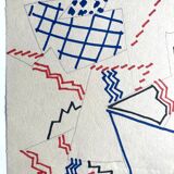 Elie dayan, untitled (abstract composition 3). felt pen on paper.