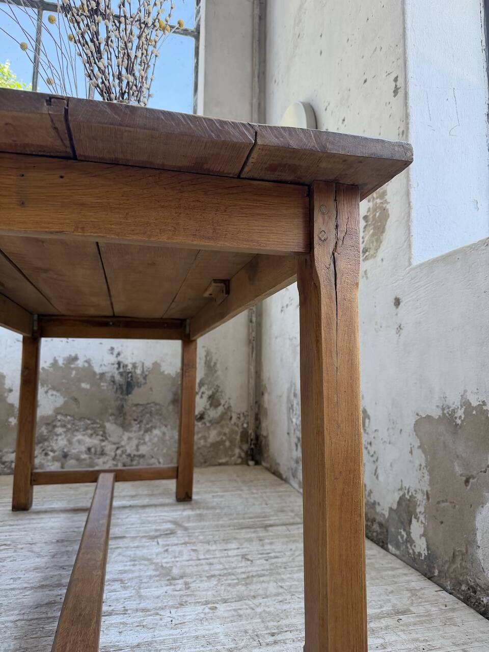 Table de ferme chêne doré 160cm