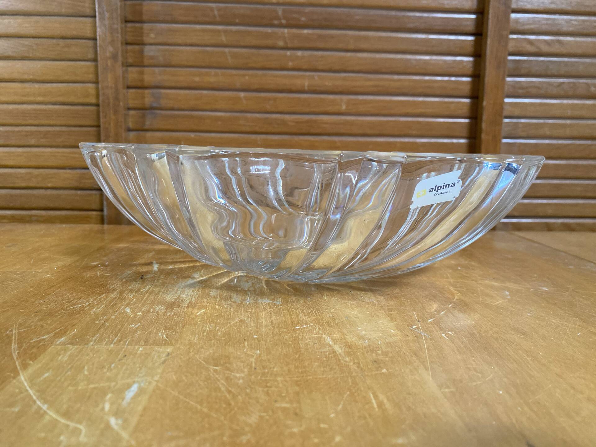 Vintage art deco alpina moulded crystal cup