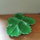 Vintage green leaf slip dish