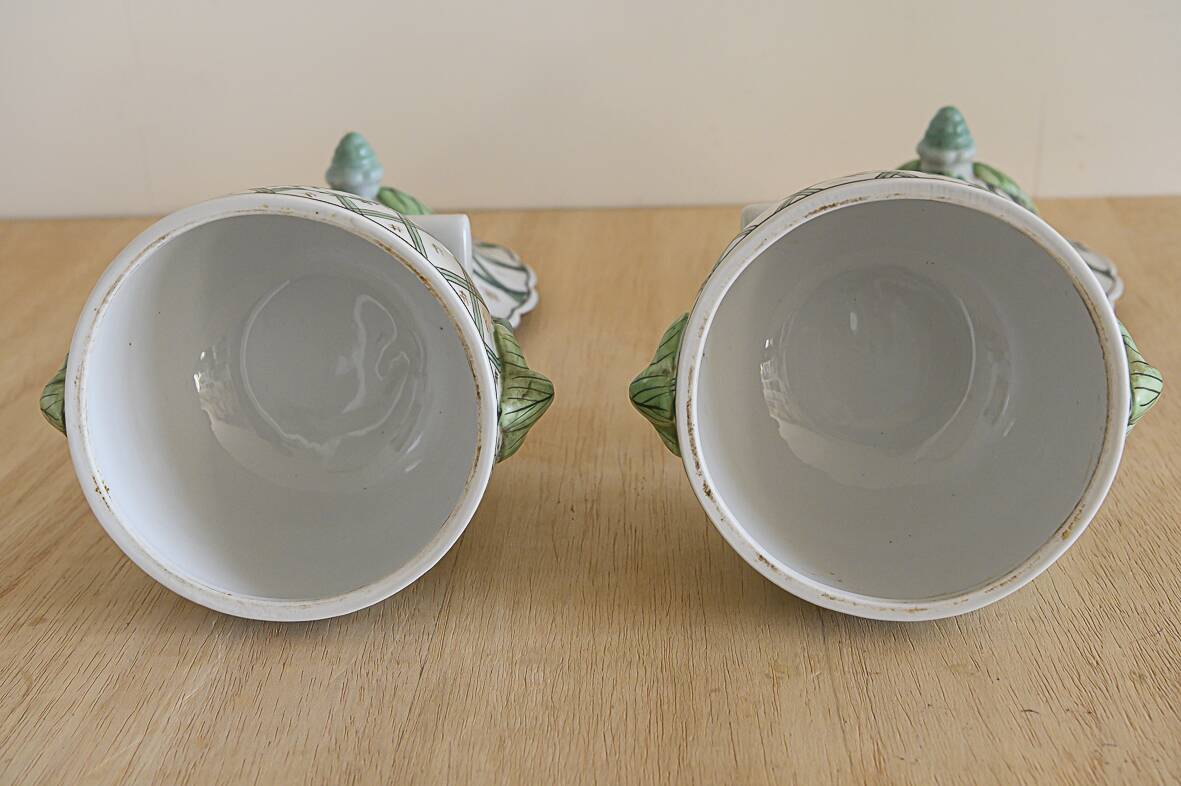 Covered vases or decorative urns, porcelain Central Europe 19th century