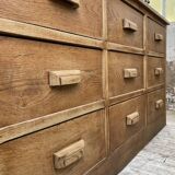 XL oak counter, trade furniture with multi-drawers