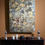 Tapisserie scène de chasse goût XVIIIème passementerie XXème