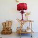 Antique red palm tree lamp, Italian design, 70s