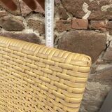 paire de fauteuils style colonial rotin et bois