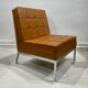 Pair of camel leather drivers by Florence Knoll