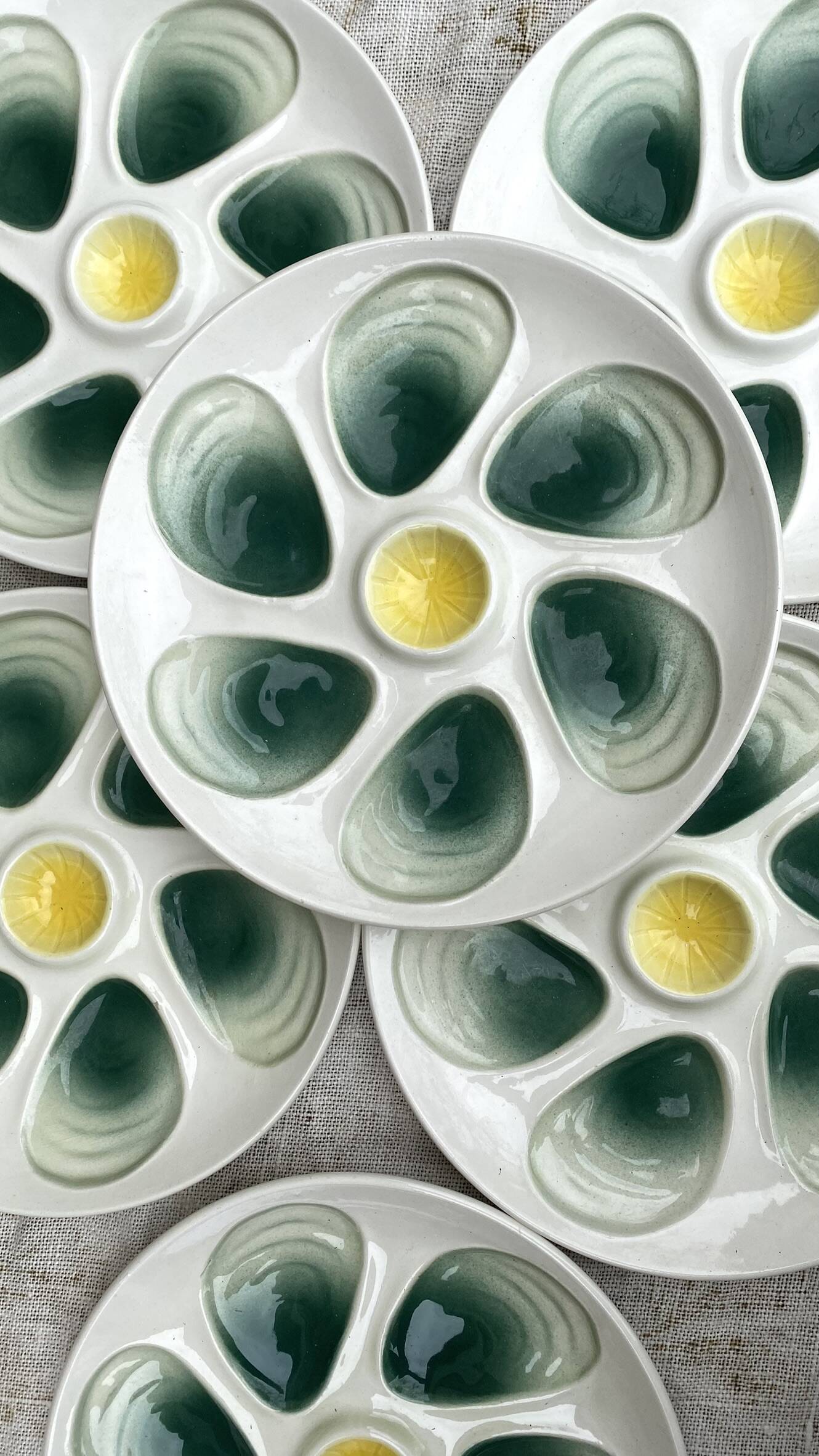 Assiettes à huitres salins France années 60