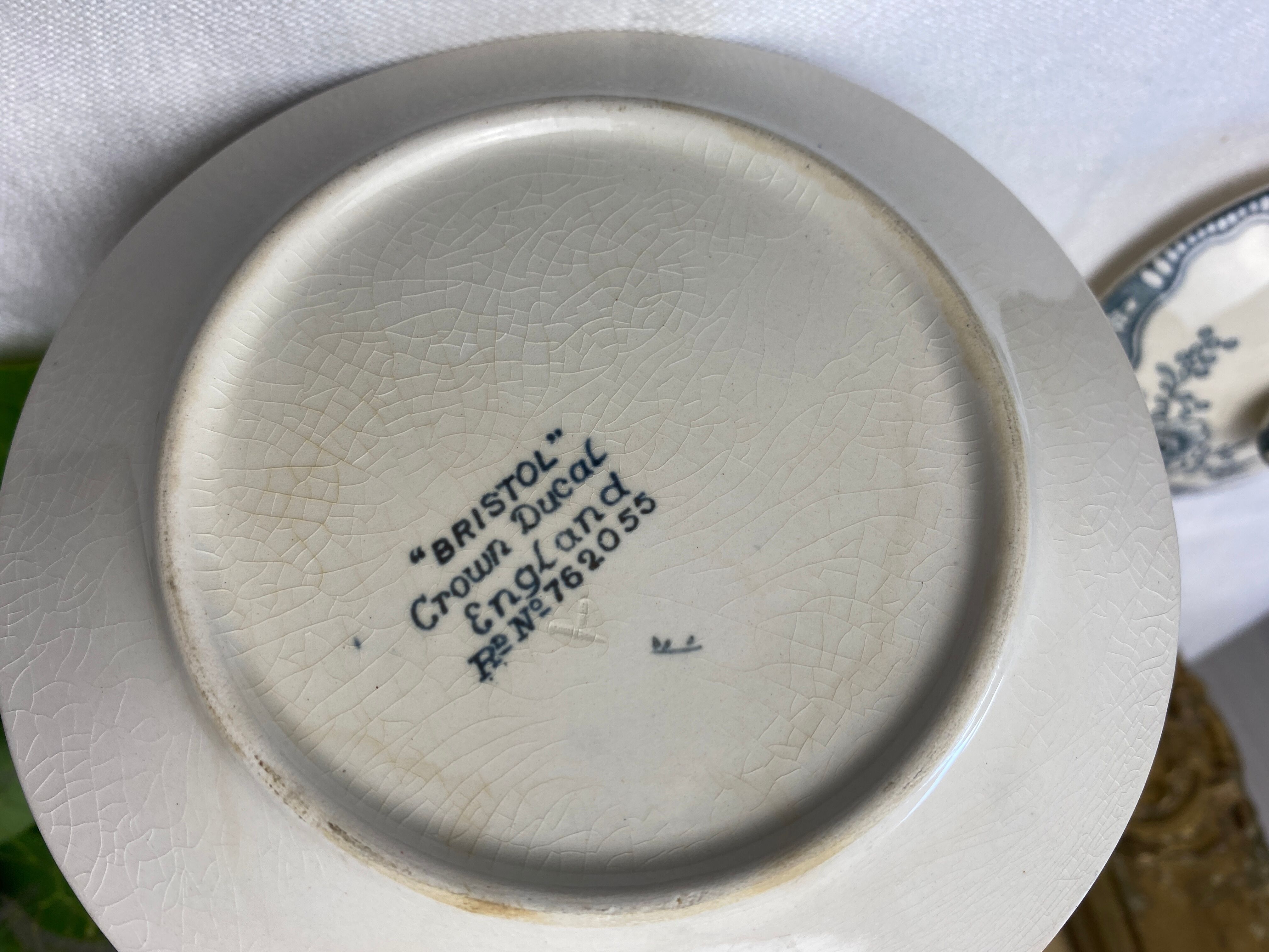 English earthenware jam stamped "Crown Ducal" old Bristol model