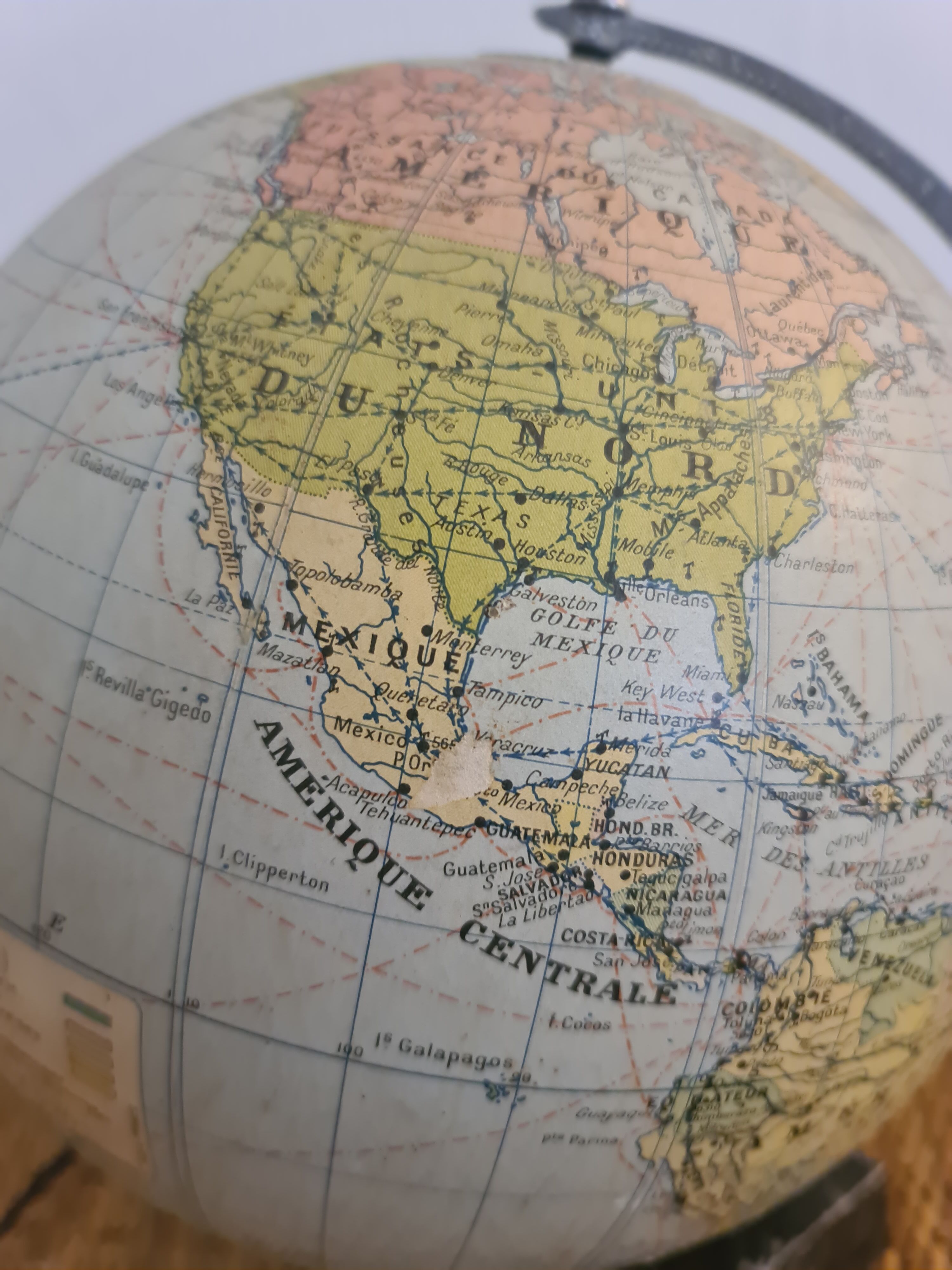 Vintage Globe Taride Marble and Glass