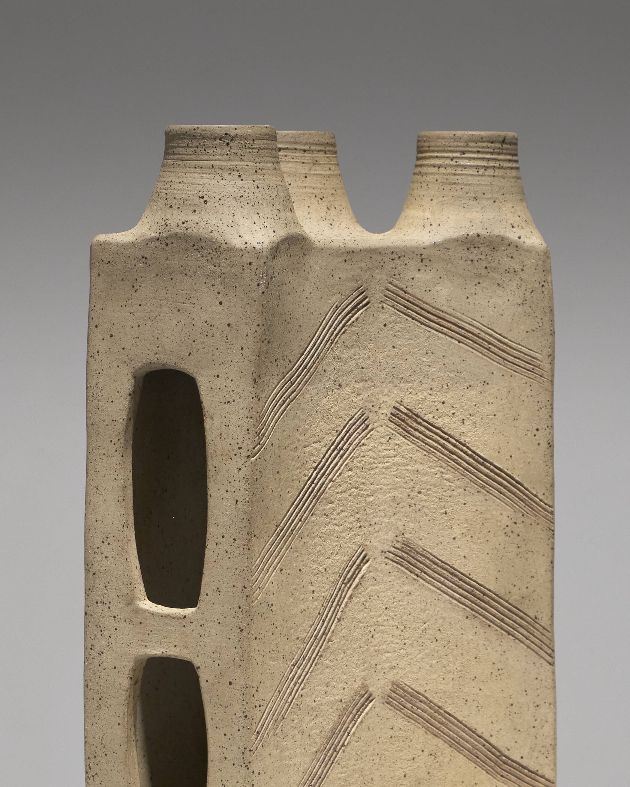 Brutalist Stoneware Soliflore, 1960s