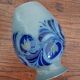 Cobalt blue Alsace stoneware soliflore vase signed Schmitter vi