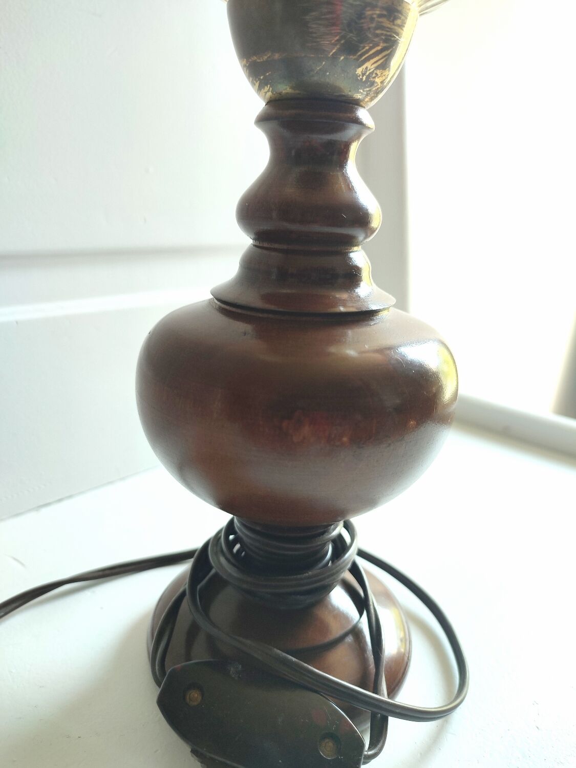 Antique smoked glass lamp