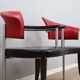 1990s Italian black and red post modern design bench