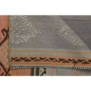 70's Vintage Oushak Handmade Wool Orange Kilim Runner Rug 116x283