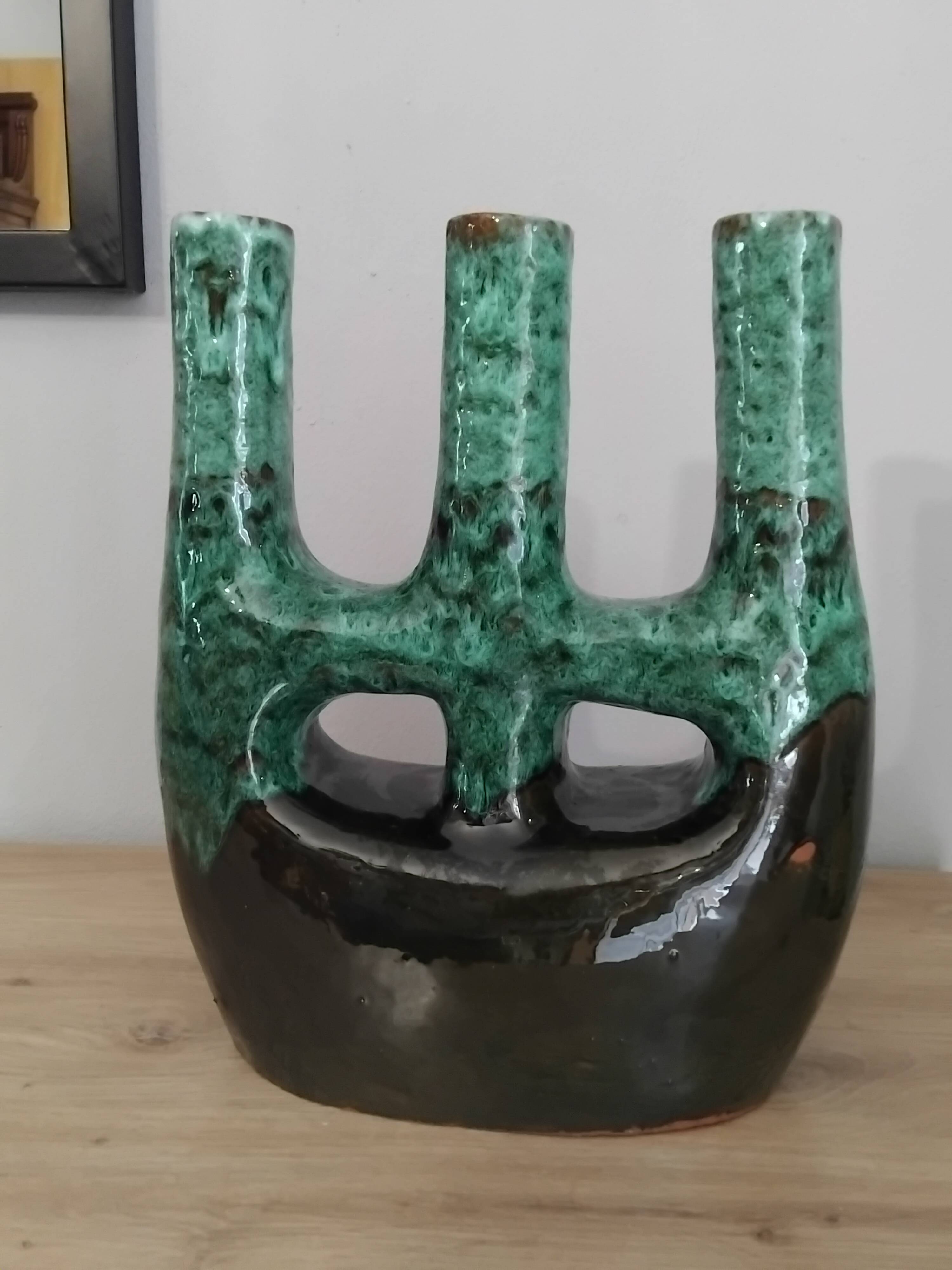 Candle holder from Tamegroute Morocco Marrakech vintage ceramic design