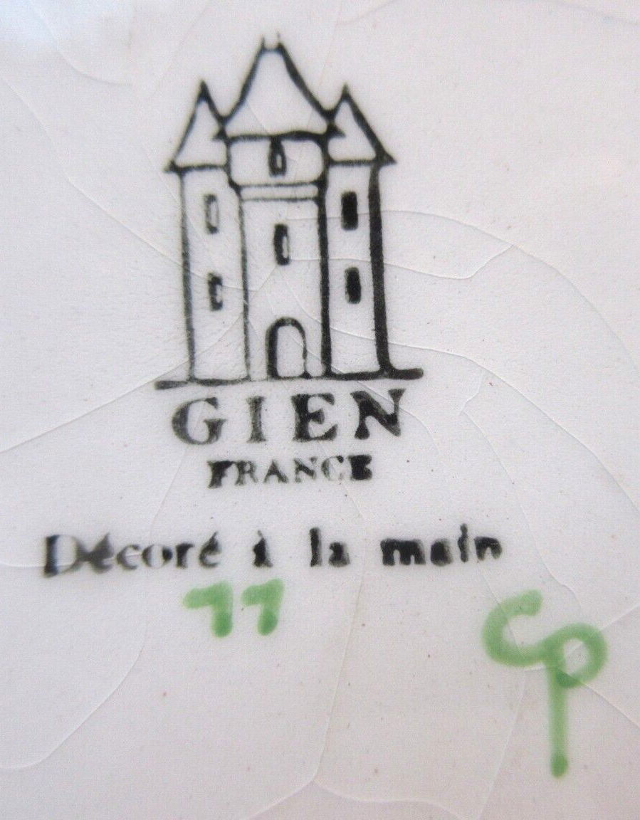 Game model plate signed gien, hunting birds, bustards