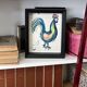 Badoisel charles, aquarelle coq bleu encadrement xxème