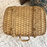Vintage rattan suitcase