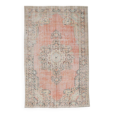 Vintage Salmon & Beige Classic Turkish Rug, 185x291Cm