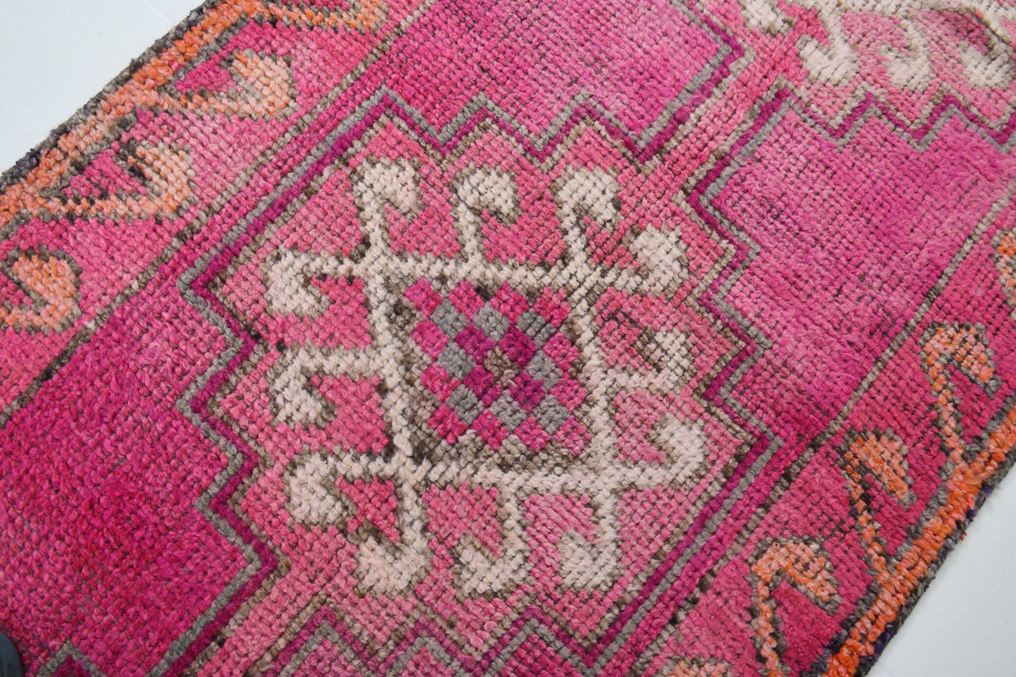Tapis de couloir rose vintage, 88 x 334 cm