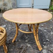 Vintage rattan garden furniture from the 1970s.