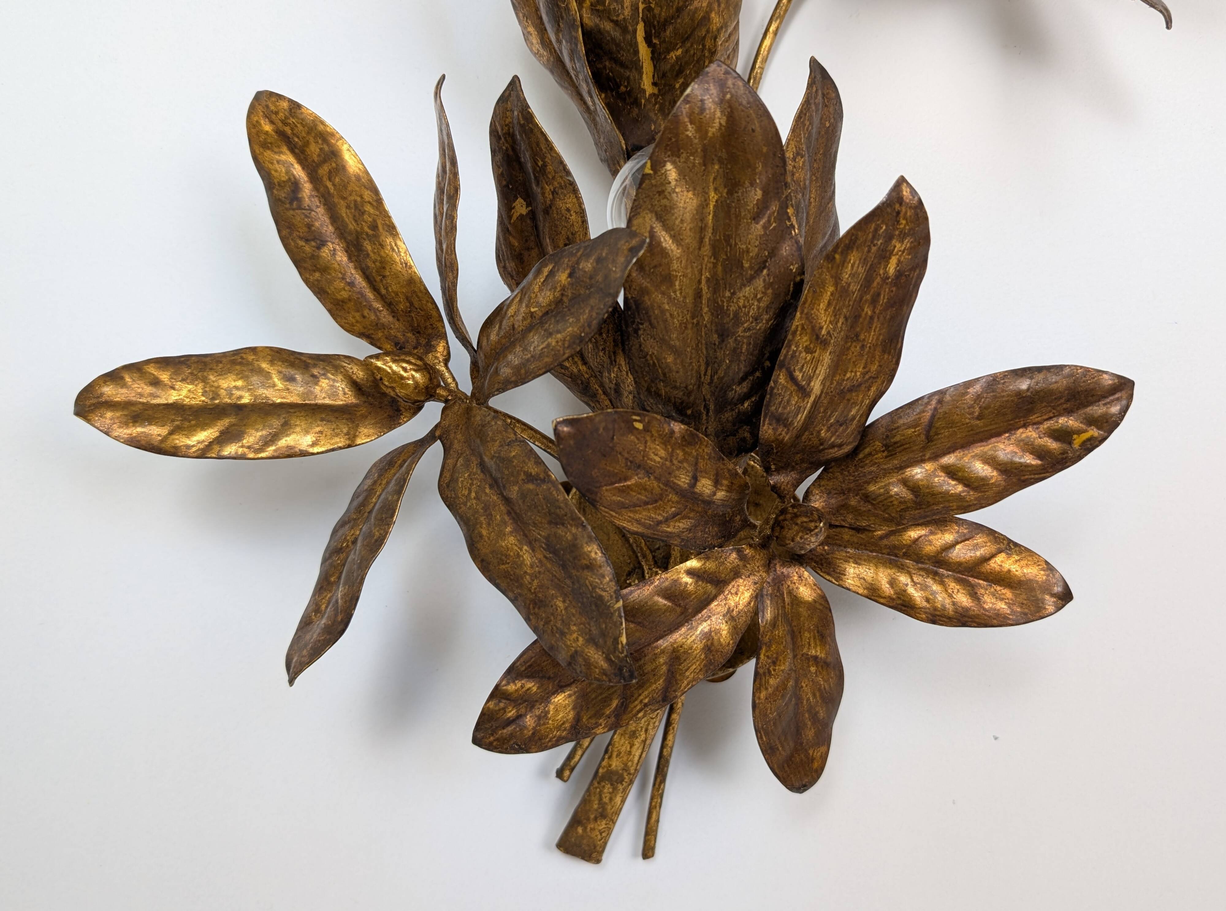Golden leaf wall light 1970