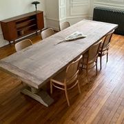 Table monastère en chêne ancien massif – SOLEIL 400 par 120 cm