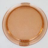 Pink glass art deco serving platter or serving dish