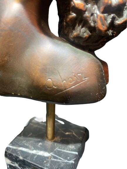 Bronze on marble base signed A.Hair