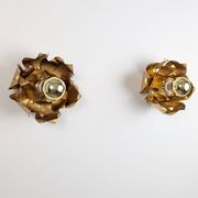 Pair of floral gilt metal wall sconces, Hans Kögl, 1970s
