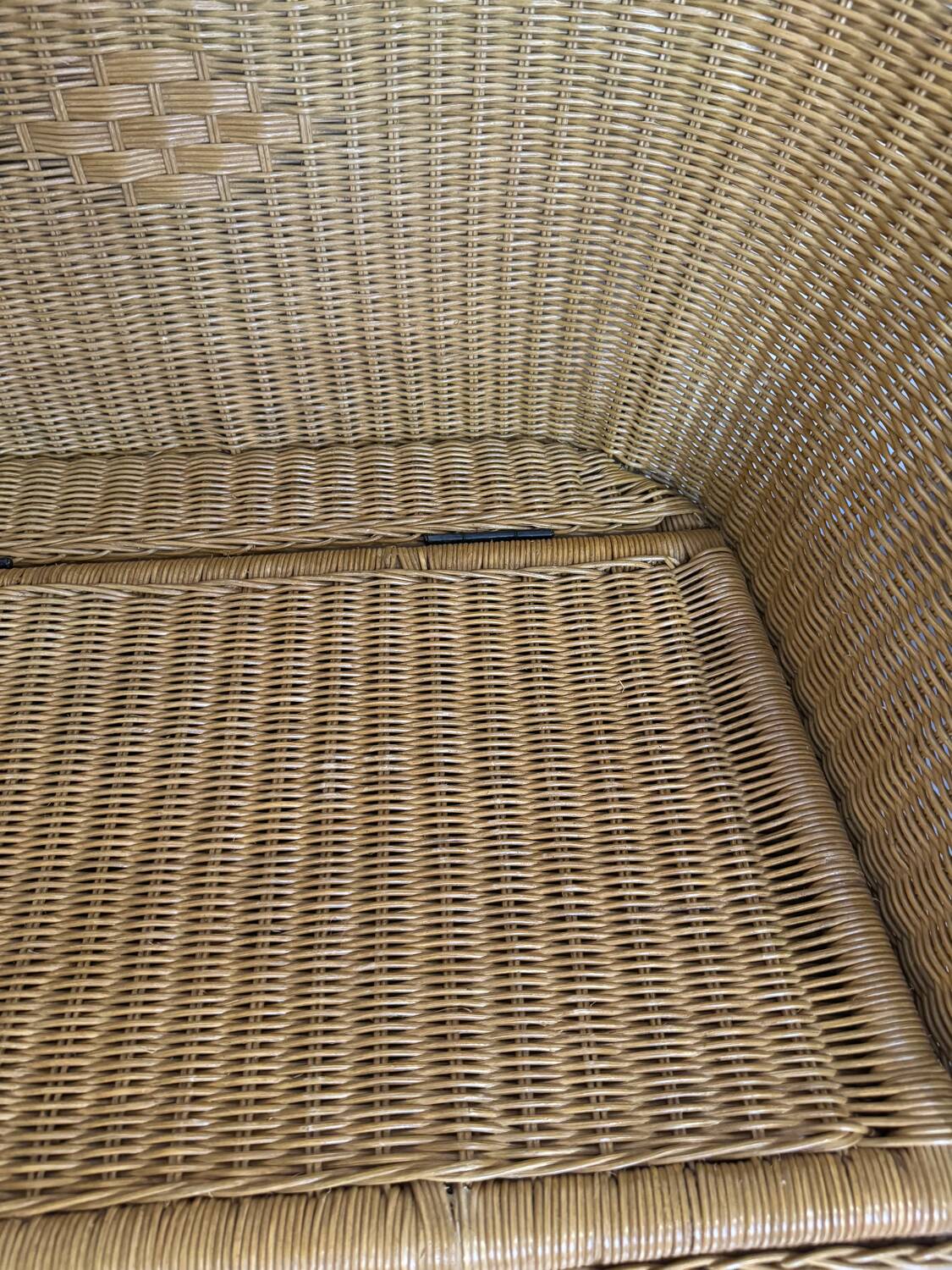 Rattan storage bench