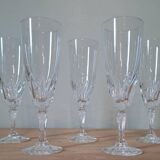 5 verres à pied en cristal