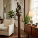 Solid oak column pedestal