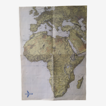 Map of the reliefs of Africa by Swiss Air