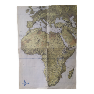Carte des reliefs de l'Afrique par Swiss Air