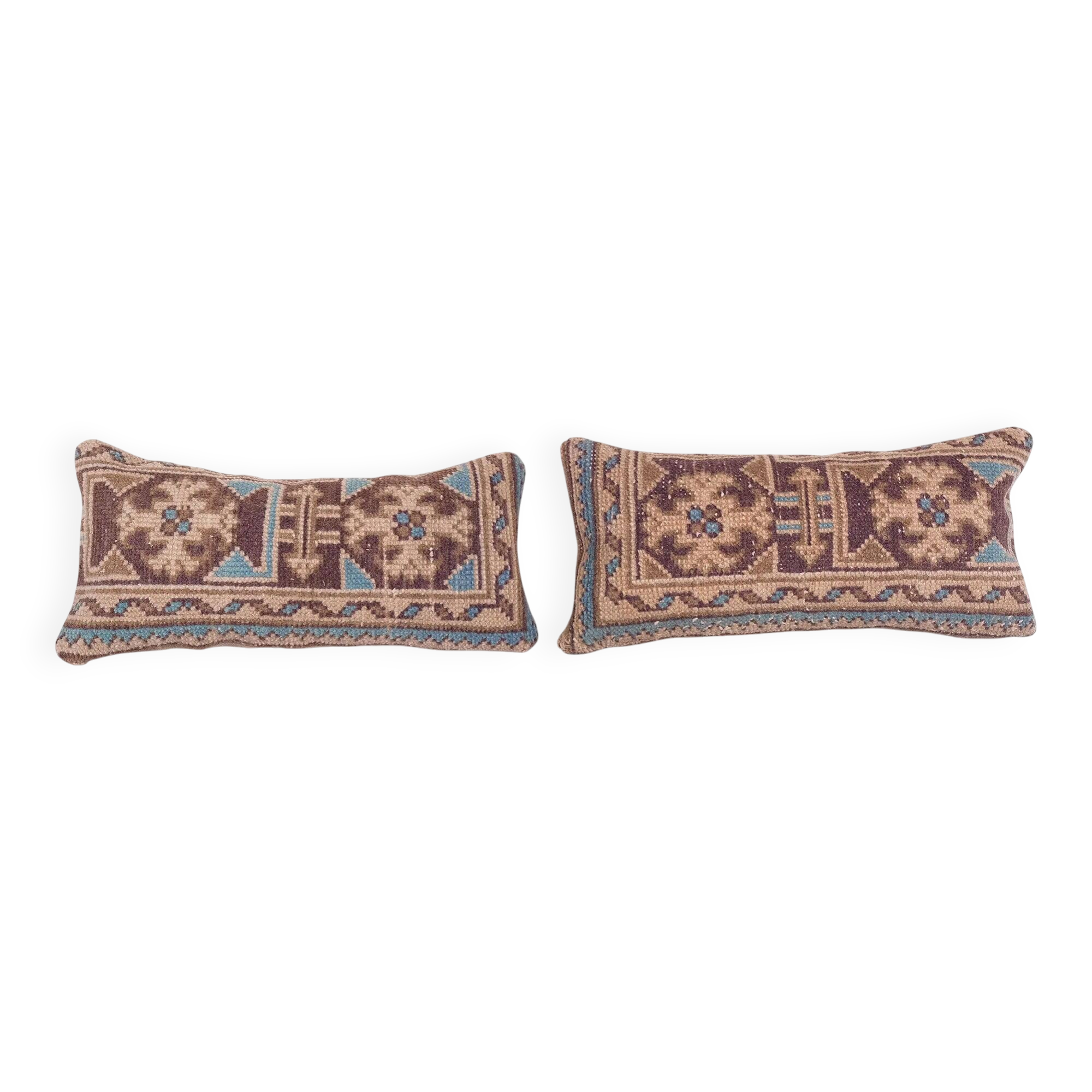 Set of 2 vintage Turkish cushion covers 25x51 cm